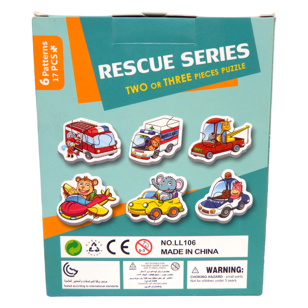 Puzzle Rescue Series Two or Three Pieces Puzzle 6 Patterns 17 pcs