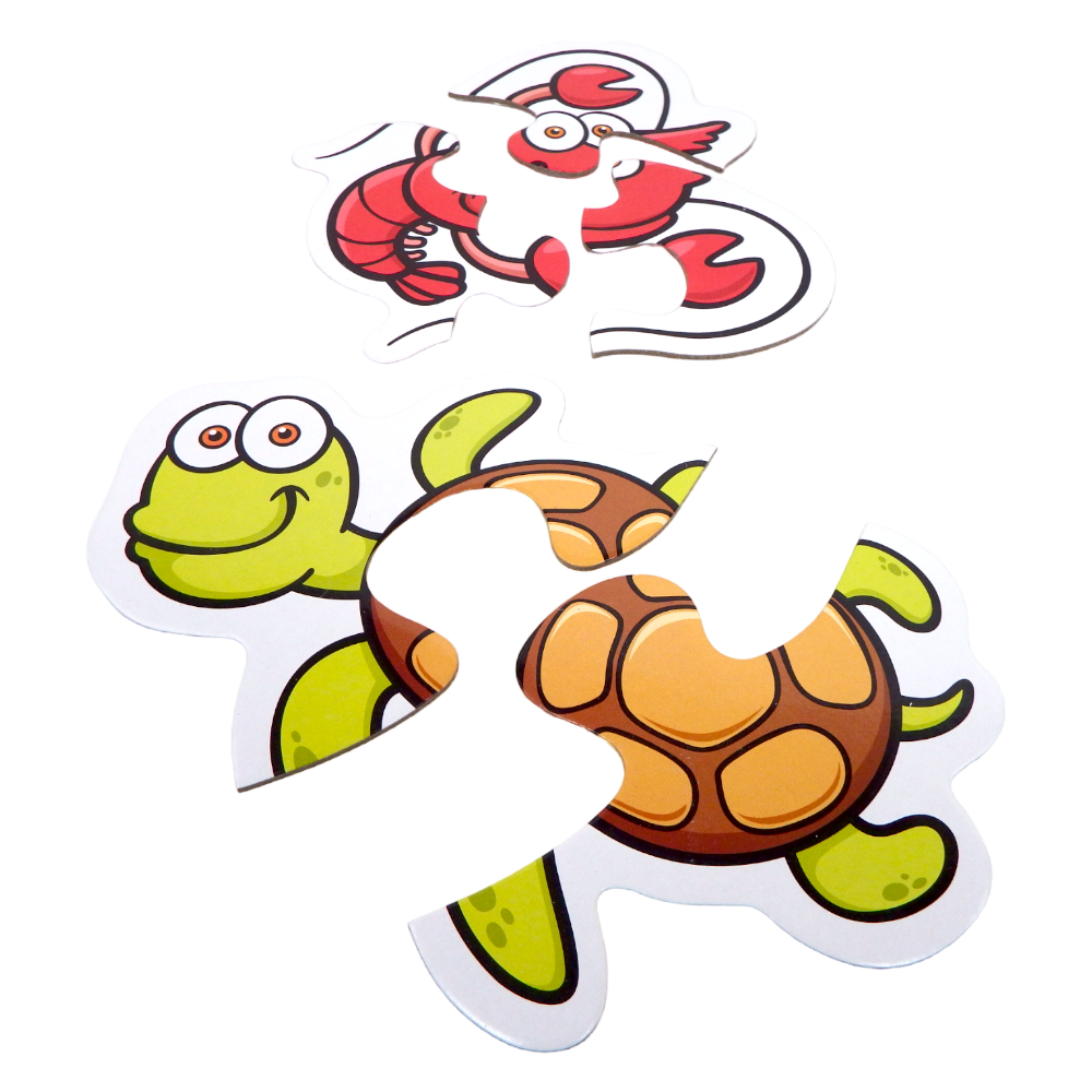 Puzzle Marine Animal Two or Three Pieces Puzzle 6 Patterns 16 pcs