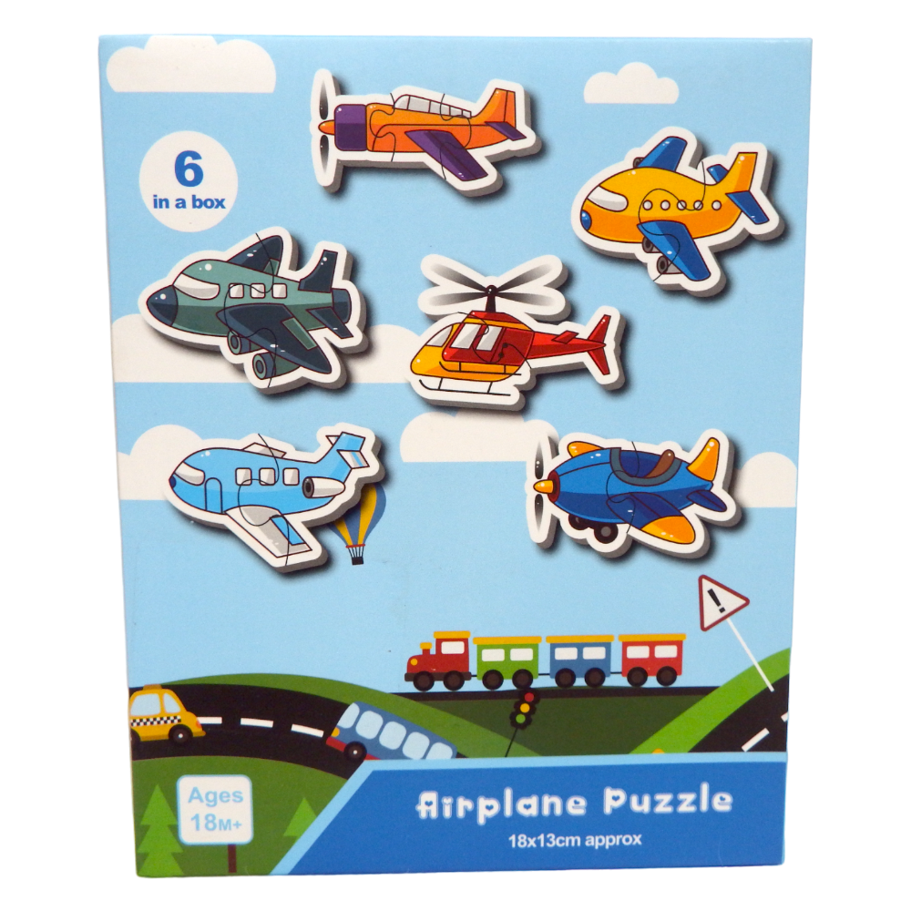 Puzzle Airplane Two or Three Pieces Puzzle 6 Patterns 13 pcs