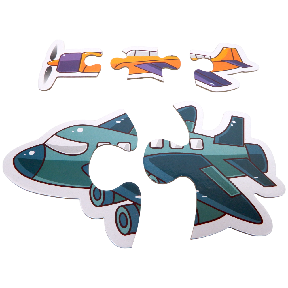 Puzzle Airplane Two or Three Pieces Puzzle 6 Patterns 13 pcs