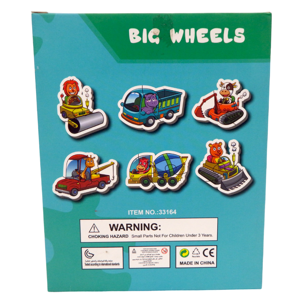 Puzzle Big Wheels Two or Three Pieces Puzzle 6 Patterns 14 pcs