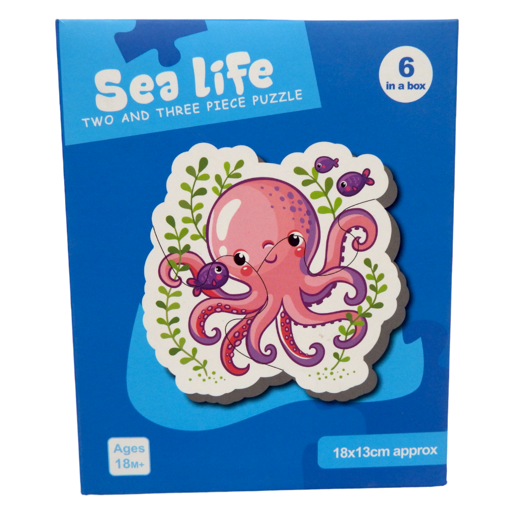 Puzzle Sea Life Two or Three Pieces Puzzle 6 Patterns 14 pcs