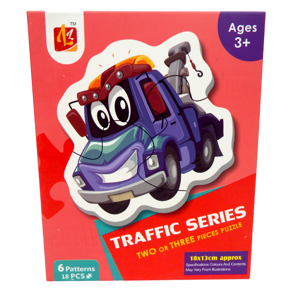 Puzzle Traffic Series Two or Three Pieces Puzzle 6 Patterns 18 pcs