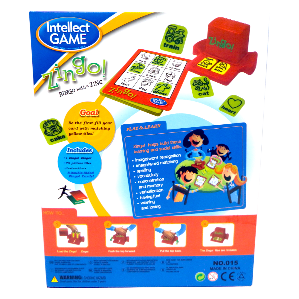 Zingo Bingo with a Zing Intellect Game