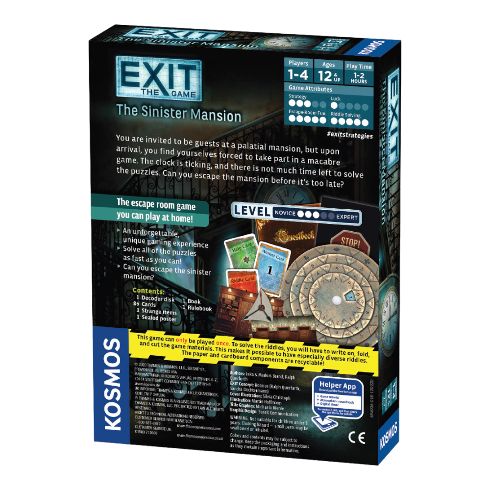 THAMES & KOSMOS Exit The Game The Sinister Mansion