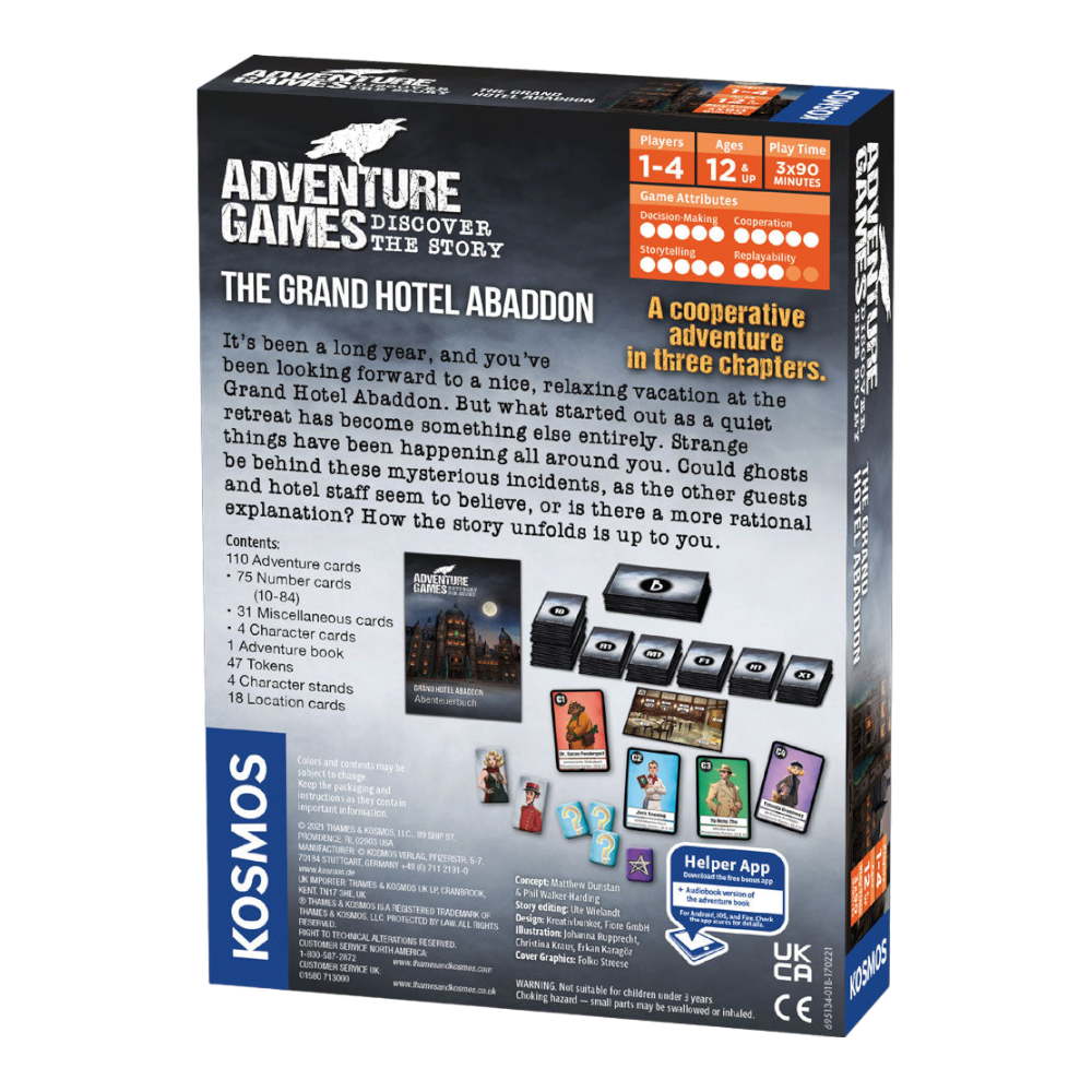 THAMES & KOSMOS Adventure Games The Grand Hotel Abaddon