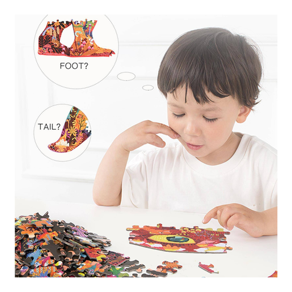mideer Puzzle 280 Pieces Huge Animal-Shaped Dinosaur World