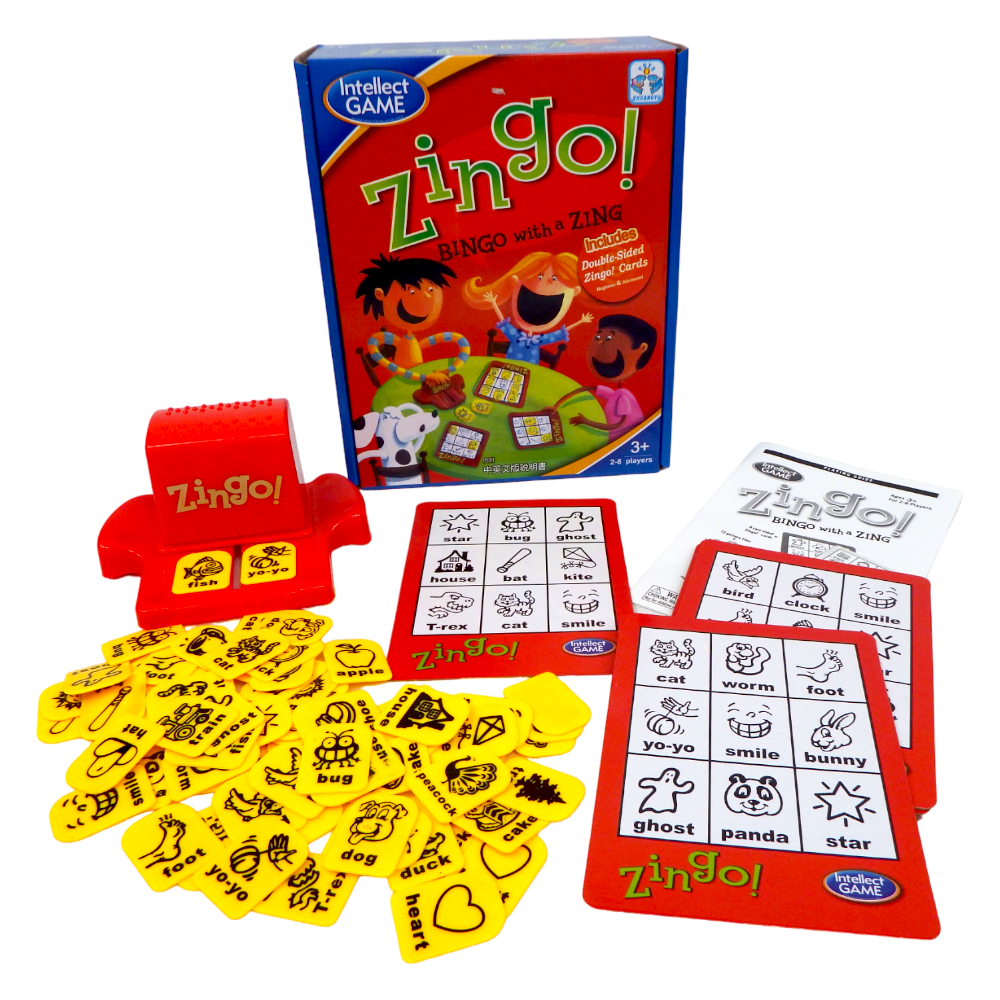 Zingo Bingo with a Zing Intellect Game Award Winning Preschool Game for Pre-Readers and Early Readers Age 4 and Up - One of the Most Popular Board Games for Boys and Girls and their Parents