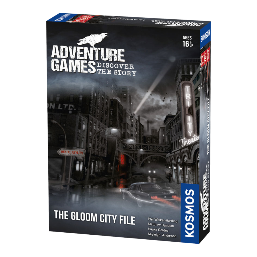 THAMES & KOSMOS Adventure Games The Gloom City File, Cooperative Card Games for Adults and Teens, Board Games for Game Night, For 1 to 4 Players, Age 16+ 