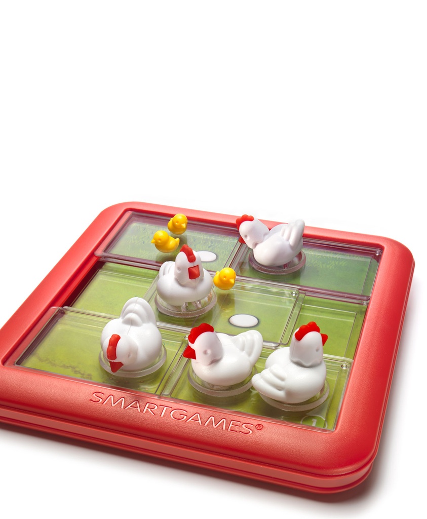 SmartGames Chicken Shuffle Jr. Skill-Building Travel Game for Kids and Adults Ages 4 & Up, 48 Challenges