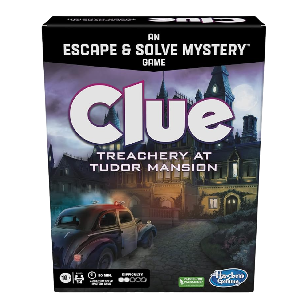 Hasbro Gaming Cluedo Escape and Solve Mystery Game Treachery At Tudor Mansion, Escape Room Game, Cooperative Family Board Game, Mystery Games, 1-6 Players, Age 10+ Years, Playing Time around 90 minutes