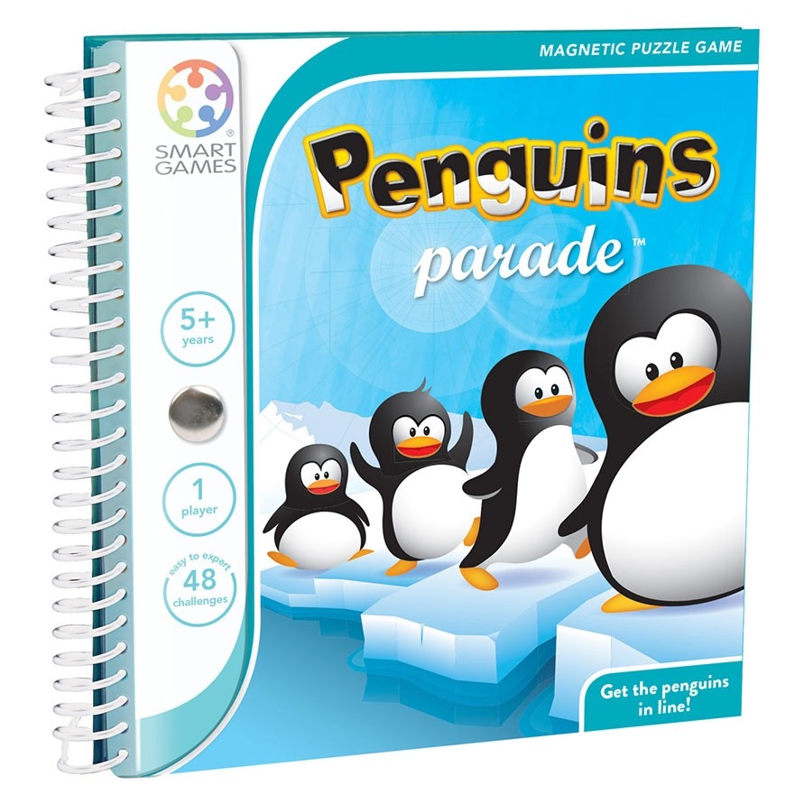 SmartGames Penguins Parade Magnetic Travel Game with 48 Challenges for Ages 5+