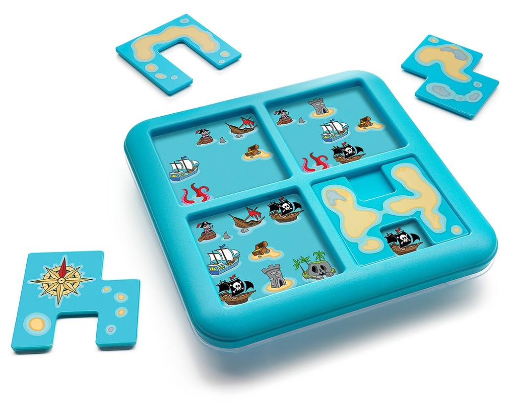 SmartGames Pirates Jr – Hide & Seek Single Player Skill Building Travel Game with 60 Challenges for Ages 6 to Adult